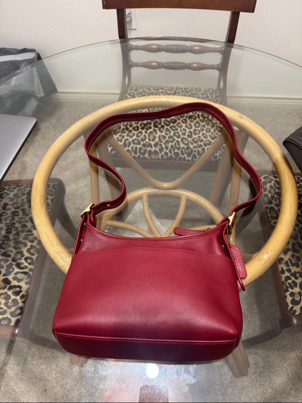 Vintage Coach Red Leather Quinn Bag (#9136)
